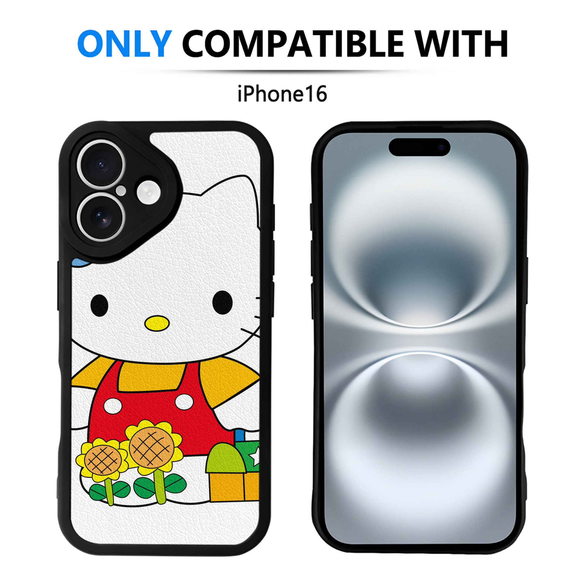 （画像用） Hello Kitty ハローキティ 【iPhone 16シリーズ対応】シリコンスマホケース（レザー調） 材質：シリコン